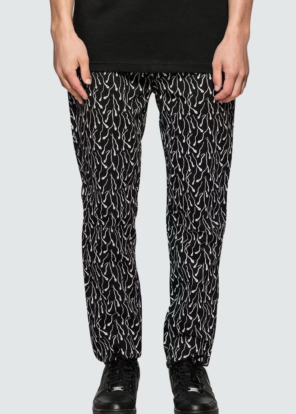 PLEASURES Dynasty Chino Sperm Print Pants Size 40” Nwot